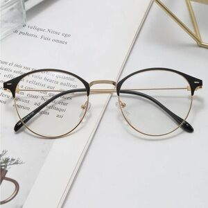 ⚠️Clearance Gold And Black Metal Frame Blue Light Glasses Safe For Eyes